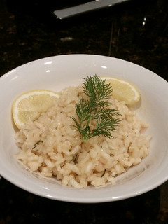 A picture of Brad's lemon dill risotto.