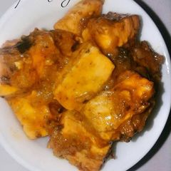 Achari paneer A picture of Achari paneer.