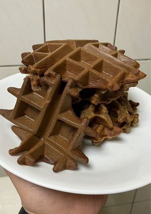無糖黑咖蕉格子鬆餅 的食譜成品照片