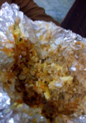 Foto resep Easy  egg  rice alumunium wrap