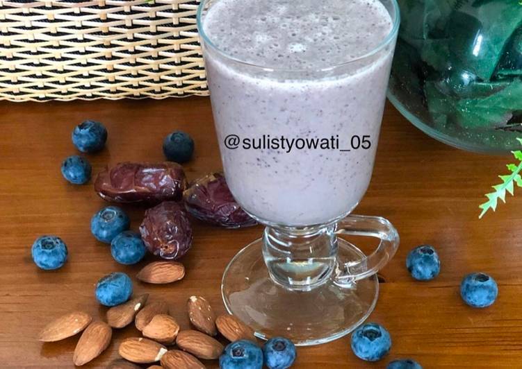 Resep Susu Kacang Almond Blueberry (Homemade)