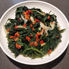 A picture of Sauteed Sweet Potato Tops.