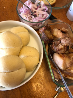 Una foto de Desayuno de Domingo!Chicharrones! En freidora de aire!