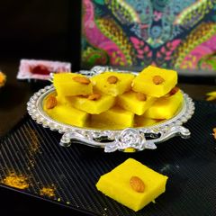 Kesari mawa rava burfi A picture of Kesari mawa rava burfi.