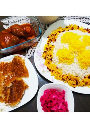 عکسی از دستور زرشک پلو با مرغ🍛🍗
