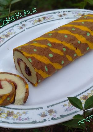 Foto resep Batik roll cake kukus
