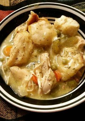 A picture of Crockpot Chicken and Dumplings.