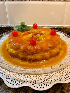 Una foto de Pudín de calabaza y bizcocho