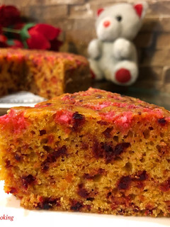 A picture of Whole Wheat Beetroot Carrot Cake – No Egg, No All Purpose Flour or Maida, No Butter.