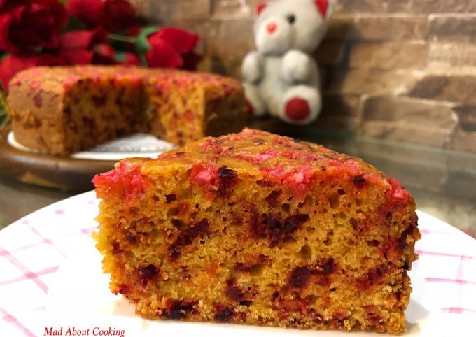 Whole Wheat Beetroot Carrot Cake – No Egg, No All Purpose Flour or Maida, No Butter