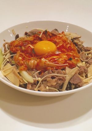 A picture of Japanese Style! Kimchi Gyudon!!.