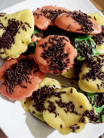 Cara Gampang Membikin Resep  Kue Cubit Pelangi Setengah Matang/Melted yang Lezat, Bisa Manjain Lidah