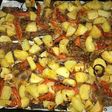 Matambre con papas y verduras a la mostaza