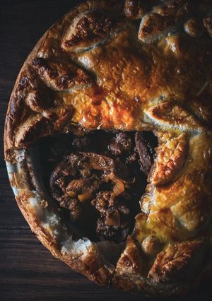 A picture of Puff Pastry Beef, Mushroom & Stout 'Pie'.