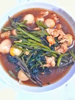 Foto resep Cah kangkung ayam telur puyuh