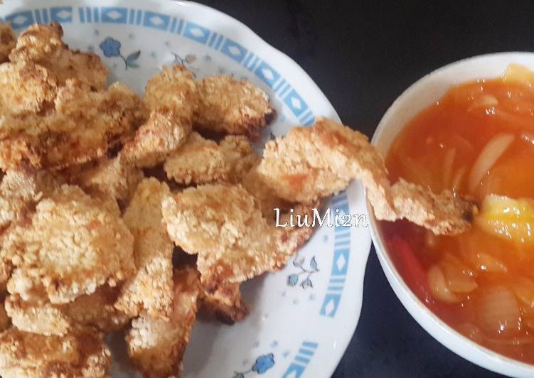 Resep Ayam Goreng Kriuk Saos Mangga(tanpa digoreng) menu sehat yang Lezat Sekali