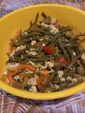 Insalata di fagiolini e uova strapazzate