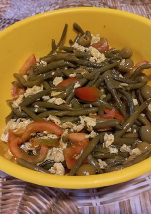 Foto di Insalata di fagiolini e uova strapazzate
