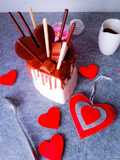 Mini drip cake cuore