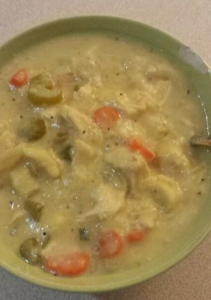 A picture of Un-freakin-believable Chicken and Dumpling Soup.
