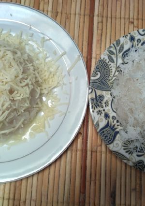Foto resep Beras Ketan kukus 2 topping (susu keju & kelapa parut manis)