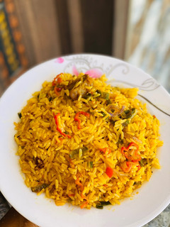 A picture of Jollof rice.