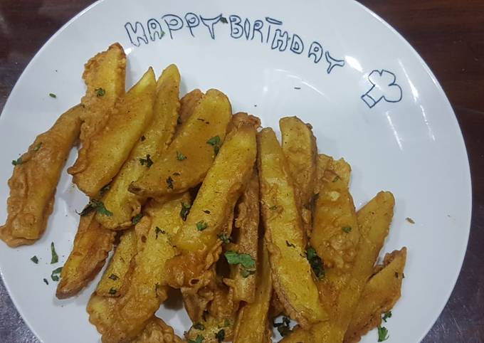 Chatpatay crispy potato wedges