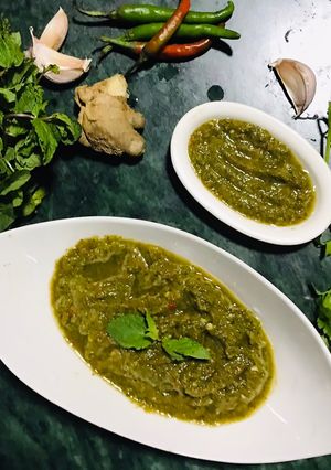 A picture of G G chutney-Ginger Green Chutney.
