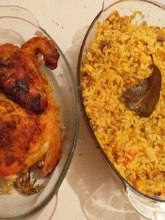 صورة لوصفة ارز في الفرن مع دجاج محمر