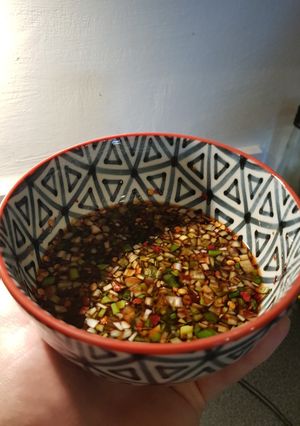 A picture of Gyoza sauce.