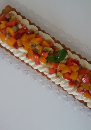 Foto di Crostata con crema al mascarpone e salsa al kiwi