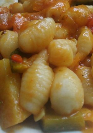 Una foto de Ñoquis express de sémola en cinco minutos⌚🍝