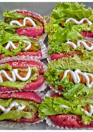 Foto resep Roti Hotdog Buah Naga