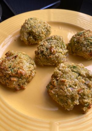 A picture of Revithokeftedes (Chickpea Fritters).