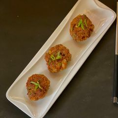 A picture of Daikon / Radish fritters in Japanese style.