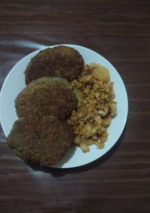 Una foto de Tortitas de camarón, girasol y avena