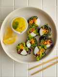 Veggie Salad Roll with Saffron Tzatziki Sauce