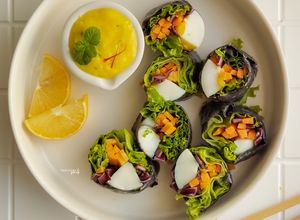 Foto resep Veggie Salad Roll with Saffron Tzatziki Sauce