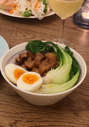 A picture of Taiwanese Braised Pork Rice Bowl - Lu Rou Fan (Non Halal).