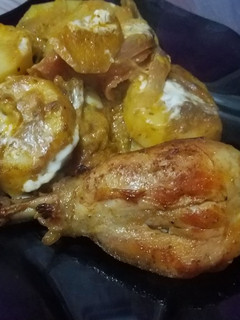 صورة لوصفة بطاطا كوشة مع دجاج محمر