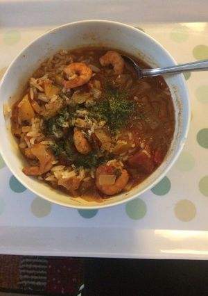 A picture of Shrimp Enchilada Soup.