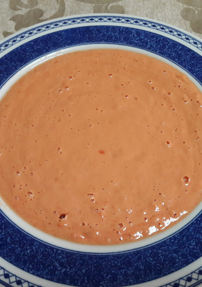 Una foto de 🇪🇸"Salmorejo español" con aloe vera sin gluten vegano 🍅