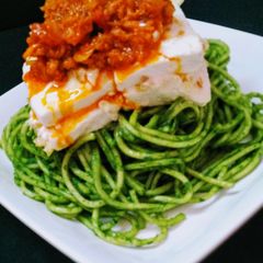 A picture of Spinach noodles with creamy paneer by Akshata Surve.