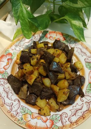 عکسی از دستور خوراک جگر سفید و سیب زمینی