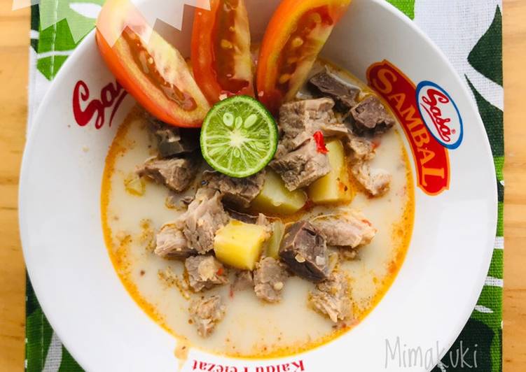 Cara Gampang Membuat Soto Betawi fiber creme plus susu, Lezat