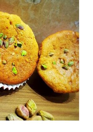 A picture of Eggless Whole wheat Pistachio Muffins.