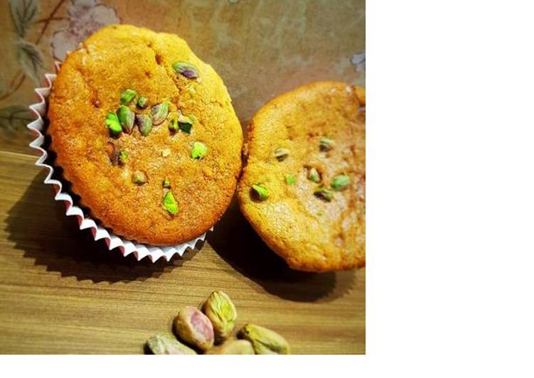 Steps to Make Homemade Eggless Whole wheat Pistachio Muffins