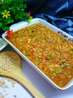 عکسی از دستور سوپ جو و رشته