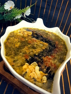 عکسی از دستور آش اسفناج و جو 🥣