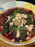 Canh rau dền nấu gân bò
